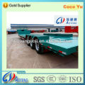 China Double/tri axles low flatbed semi-trailer with front wall exporter for sale